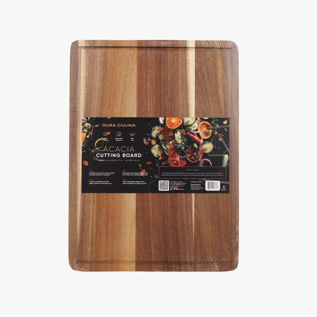 Acacia Wood Cutting Board: Large – (18.11” x 13”) Durable, Eco-Friendly Chopping Board
